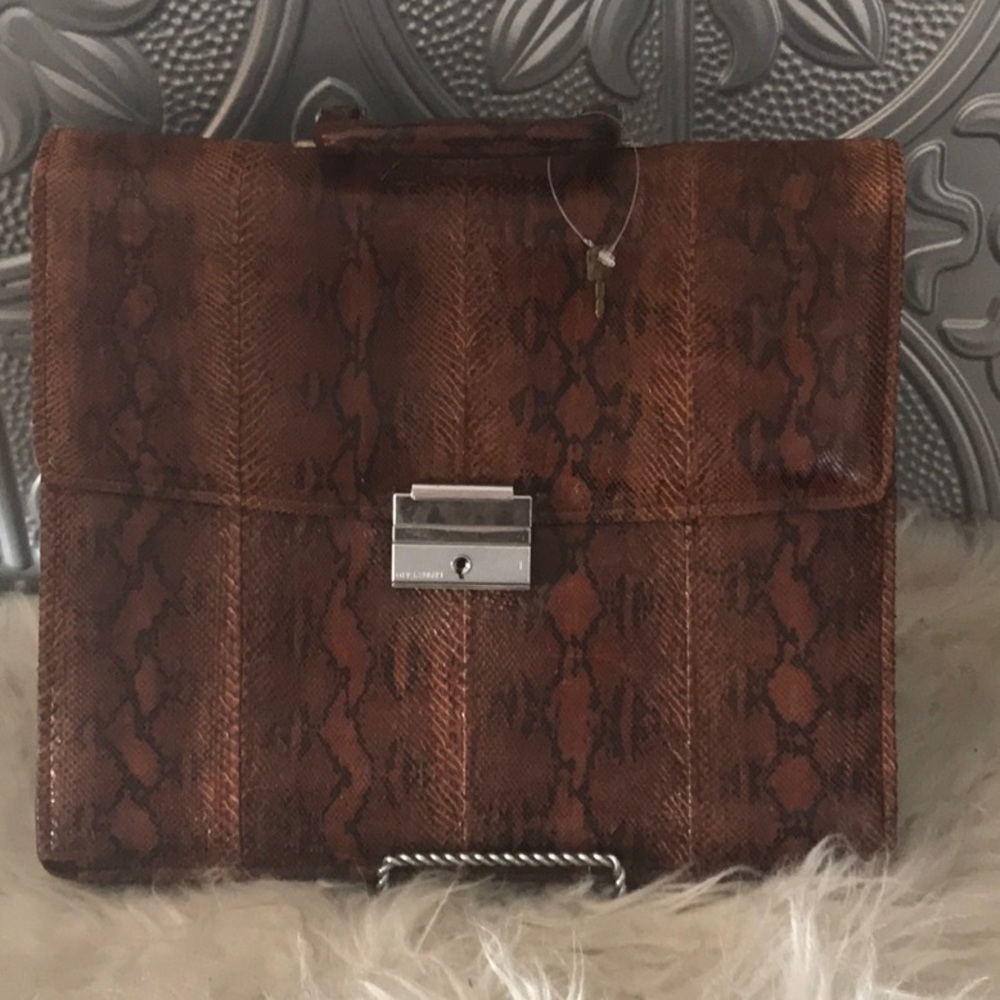 Vintage genuine snake skin briefcase purse 2 compartments